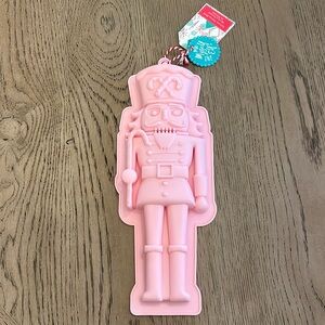 Christmas Nutcracker Silicone Cake Mold Large Pink Holiday Bakeware Craft Resin